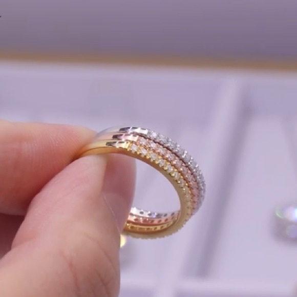 Diamond Gold Eternity Band Set - Picture 4 of 11